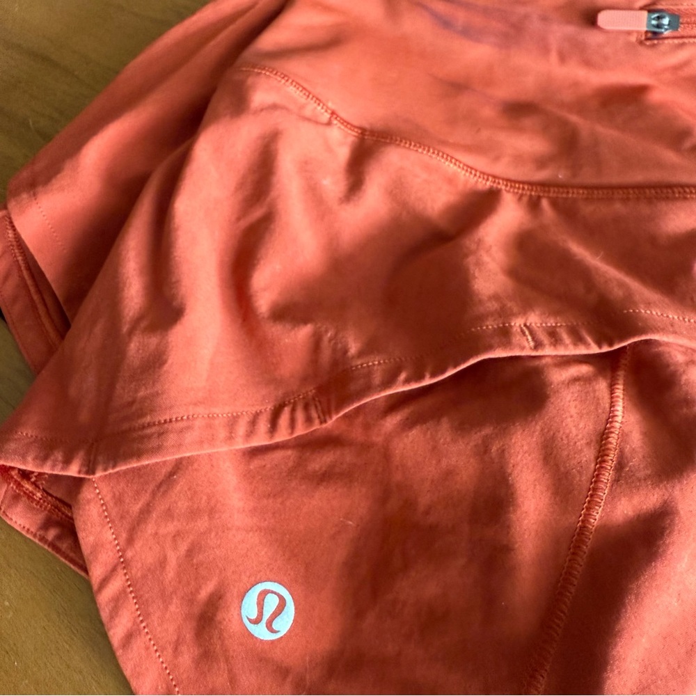 lululemon athletica autumn rust high waist speed up shorts 4